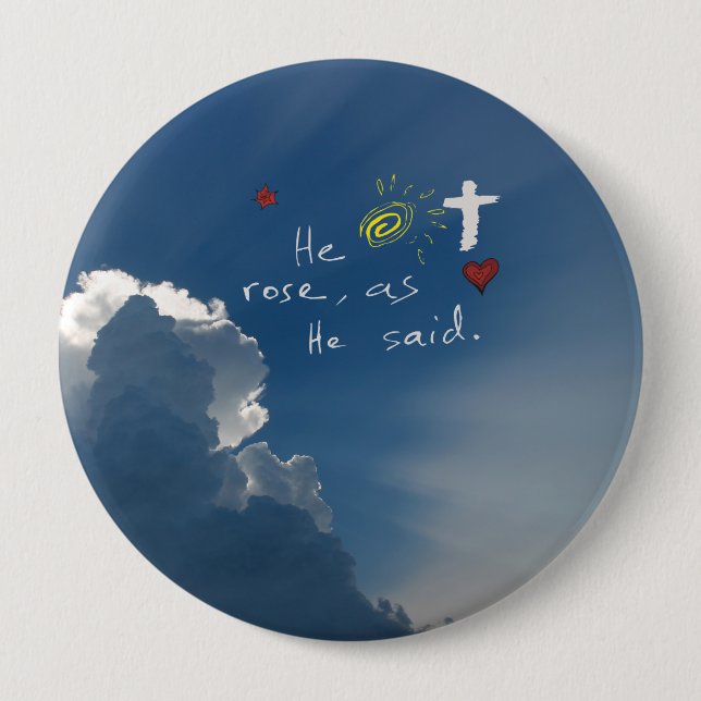 Macaron Rond 10 Cm Résurrection de Pâques Il Est Ressuscité Christ Jé (Devant)