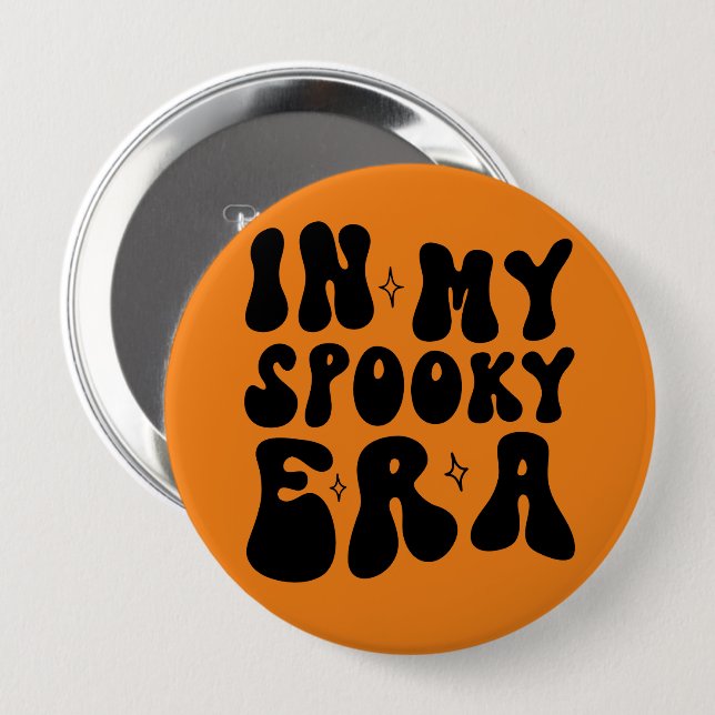 Macaron Rond 10 Cm Rétro Halloween dans mon ère Éffrayante automne Vi (Devant & derrière)