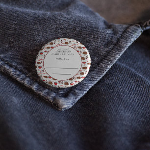 Macaron Rond 10 Cm Réunion familiale Introduction Motif barbecue