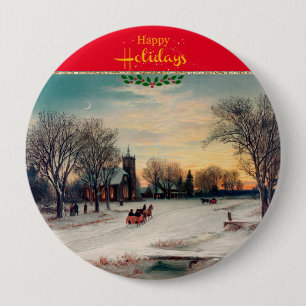 Macaron Rond 10 Cm Réveillon de Noël