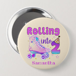 Macaron Rond 10 Cm Rolling In 2 Roller Skater Anniversaire Célébrati