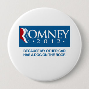 MACARON ROND 10 CM ROMNEY PARCE QUE MON AUTRE VOITURE A UN CHIEN SUR