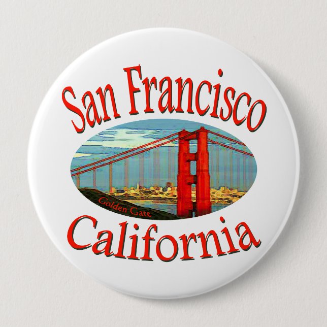 Macaron Rond 10 Cm San Francisco la Californie (Devant)