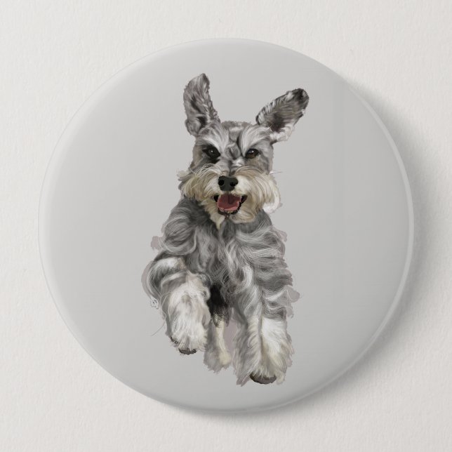 Macaron Rond 10 Cm Schnauzer (Devant)