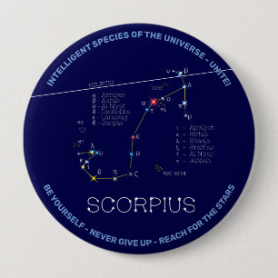 Macaron Rond 10 Cm Scorpie Constellation Zodiaque