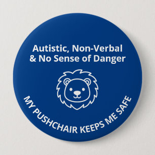 Macaron Rond 10 Cm Sécurité personnalisée pour enfants autistes non v