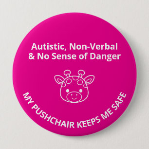 Macaron Rond 10 Cm Sécurité personnalisée pour enfants autistes non v