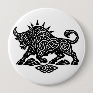 Macaron Rond 10 Cm Sigil du Taureau — Tatouage Zodiaque Enraciné