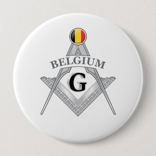 Macaron Rond 10 Cm signe de franc-maçonnerie belge