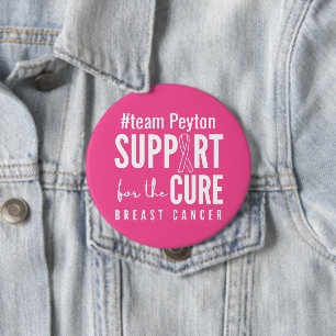 Macaron Rond 10 Cm soutien de nom personnalisé pour le cancer du sein