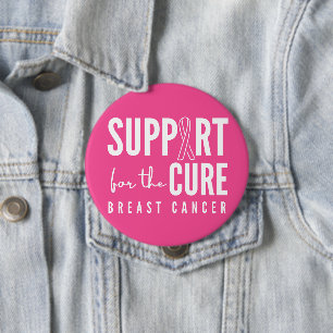 Macaron Rond 10 Cm soutien du cancer du sein cure rose Boutons