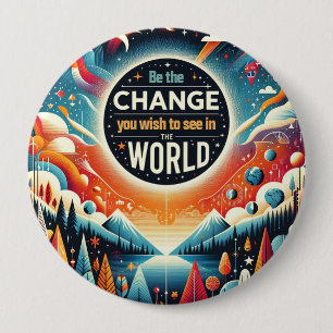 Macaron Rond 10 Cm Soyez le changement que vous souhaitez voir