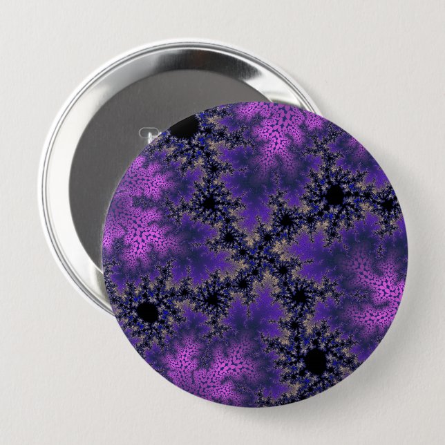 Macaron Rond 10 Cm Speckle mauve métallique (Devant & derrière)