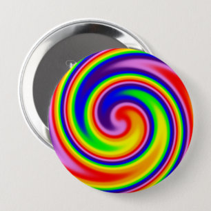 Macaron Rond 10 Cm Spirale arc-en-ciel colorée d'énergie lumineuse to