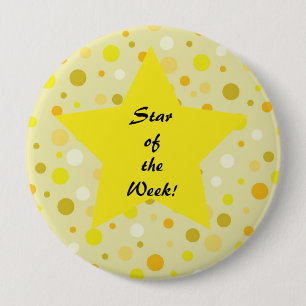 Macaron Rond 10 Cm Star of the Week Yellow Star Dot background