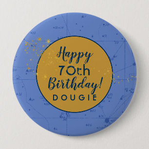 Macaron Rond 10 Cm Stargazer Periwinkle Bleu Personnalisé Anniversair