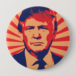 Macaron Rond 10 Cm Style de propagande de Donald Trump