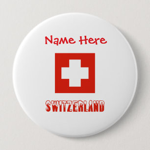 Macaron Rond 10 Cm Suisse Suisse Drapeau Rouge Personnalisation