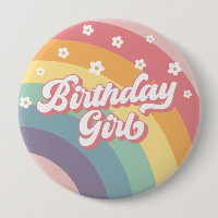 Super Retro les années 70 Rainbow Birthday Girl