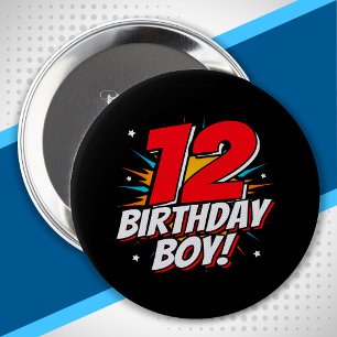 Macaron Rond 10 Cm Superhero Birthday - 12 Year Old - 12th Birthday