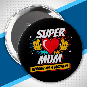 Macaron Rond 10 Cm Superhero maman - Forte comme une mère - Super mam
