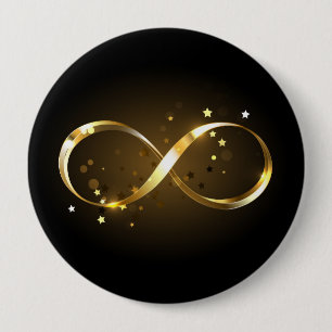 Macaron Rond 10 Cm Symbole d'infini doré