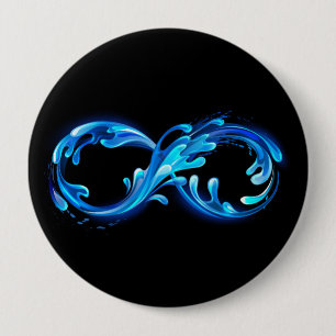 Macaron Rond 10 Cm Symbole Infini d'Eau Claire et Froide