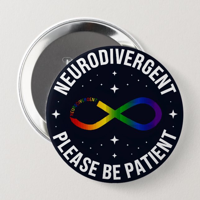 Macaron Rond 10 Cm symbole neurodivergent (Devant & derrière)