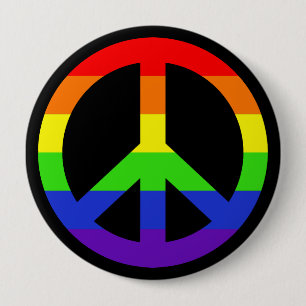 Macaron Rond 10 Cm Symbole Rainbow Peace