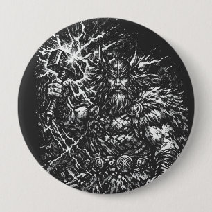 Macaron Rond 10 Cm Thor — Dieu du Tonnerre Foudroyé