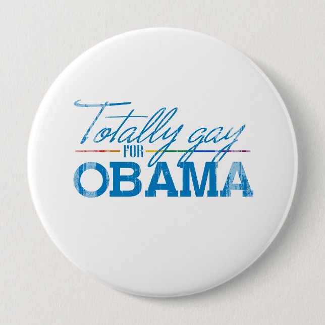 Macaron Rond 10 Cm Totalement gai pour Obama Faded.png (Devant)