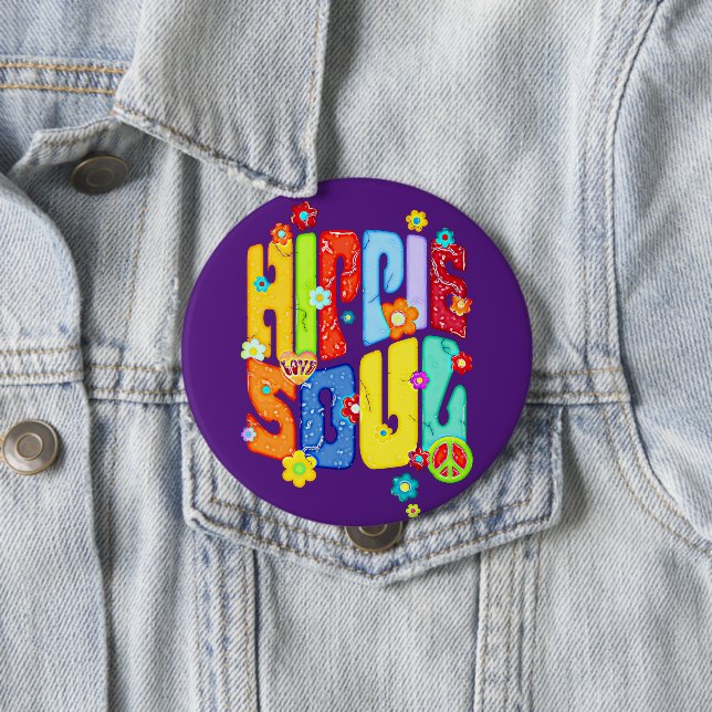 Macaron Rond 10 Cm Typographie amusante - HIPPIE SOUL 1 (En situation)