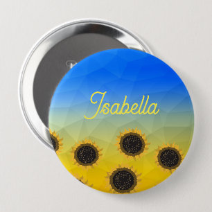 Macaron Rond 10 Cm Ukraine géométrie maillage motif Fleurs Votre nom