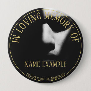 Macaron Rond 10 Cm Un visage endormi dans la moitié de l'ombre bouton