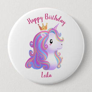 Macaron Rond 10 Cm Unicorne Whimsical Anniversaire