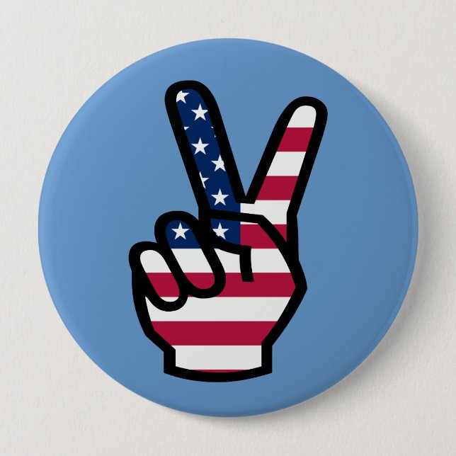 Macaron Rond 10 Cm US Victory Sign (Devant)