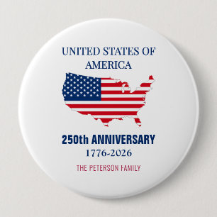 Macaron Rond 10 Cm USA 250e anniversaire Semiquincentennial Patriotiq