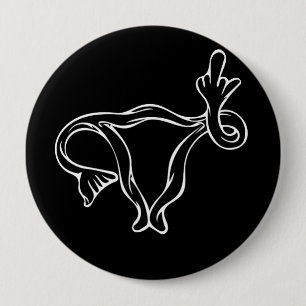 Macaron Rond 10 Cm Uterus à doigt moyen Pro-choix