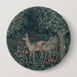 Macaron Rond 10 Cm Végétation, Tapisserie de l'ère victorienne par He