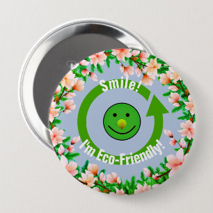 Macaron Rond 10 Cm Vert tendance écologique