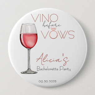 Macaron Rond 10 Cm Vino Before Vows Enterrement de Vie de Jeune Fille