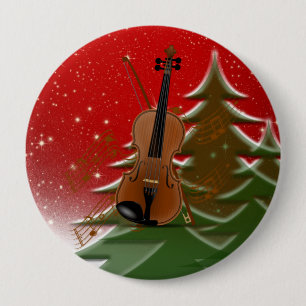 Macaron Rond 10 Cm Violon à Noël