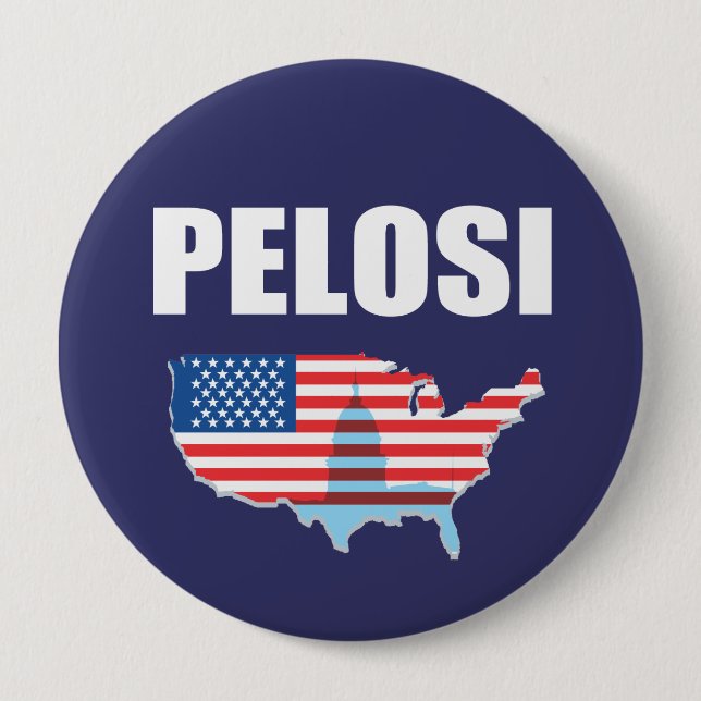 Macaron Rond 10 Cm Vitesse d'élection de NANCY PELOSI (Devant)