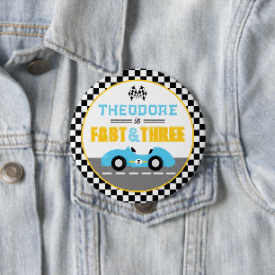 Macaron Rond 10 Cm Voiture de course Fast & Three Faveur de fête d'an