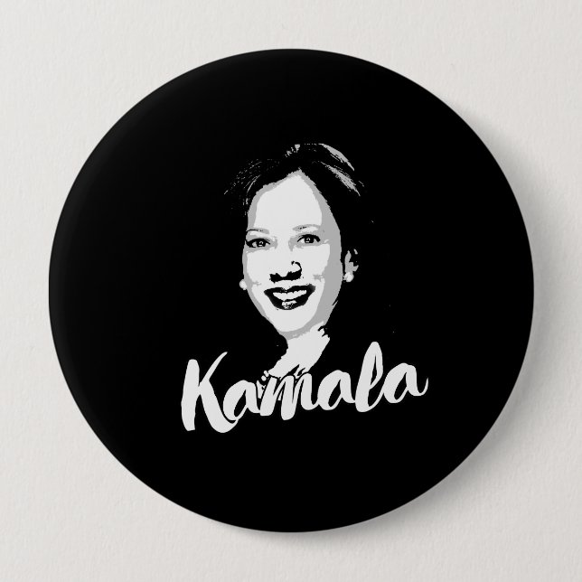 Macaron Rond 10 Cm Vote Kamala - (Devant)