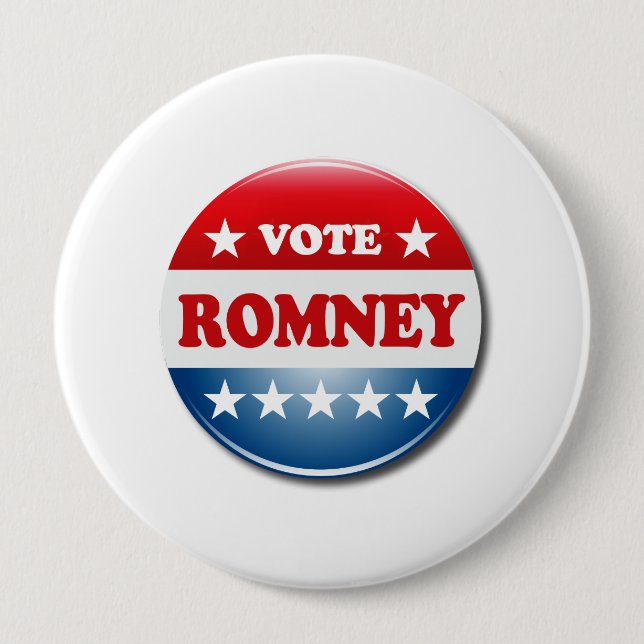 MACARON ROND 10 CM VOTE ROMNEY (Devant)