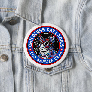 Macaron Rond 10 Cm Votez Kamala US 2024 Dems pour les femmes chats sa