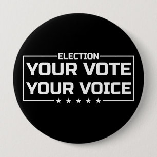 Macaron Rond 10 Cm Votre Vote Votre Voix police blanche
