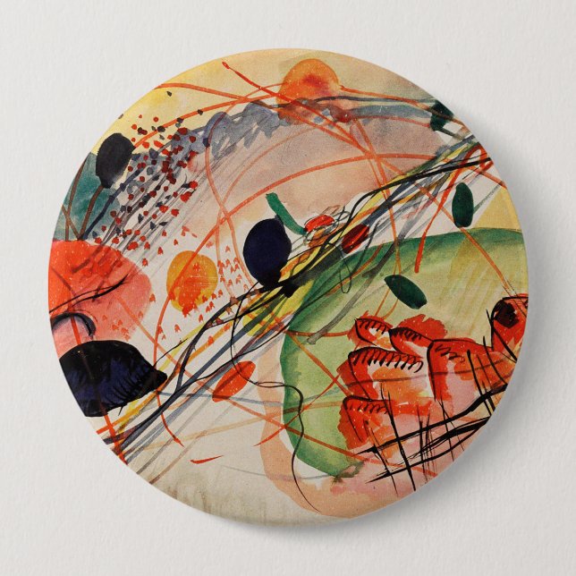 Macaron Rond 10 Cm Wassili Kandinsky - Aquarelle 6 (Devant)