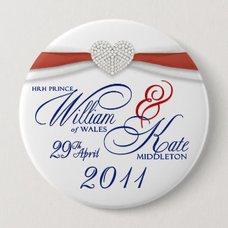 Macaron Rond 10 Cm William et Kate - Pin commémoratif de mariage